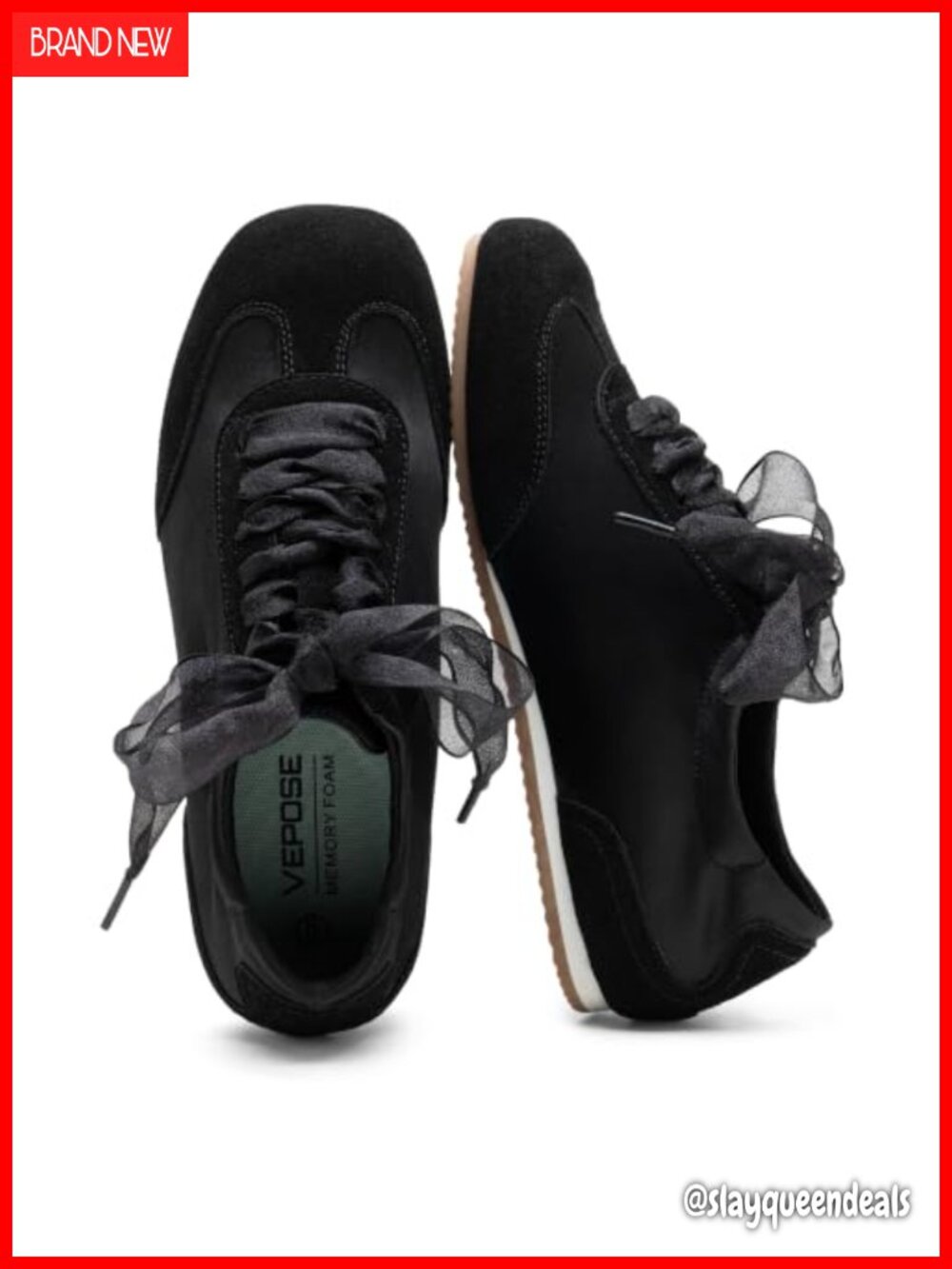 Square Toe Satin Suede Ballet Sneakers Lace-Up